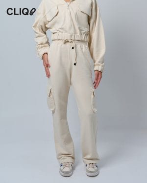 Women Cargo Pants - Beige