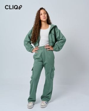 Women Cargo Pants - Mint Green