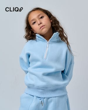 Kids Half-zip Oversized Sweatshirt - Baby Blue