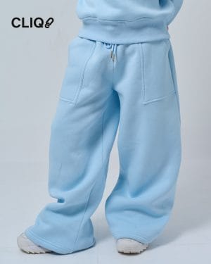 Kids Wide-leg Sweat-pants - Baby Blue