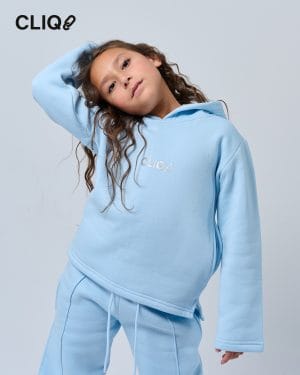 Kids Loose Fit Hoodie - Baby Blue