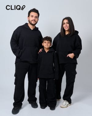 Kids Side Slit Oversized Set - Black